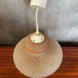 Antique Beige Frosted Glass Pendant Light 70s Art Deco Vintage