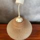 Ancienne Suspension Verre Givré Beige Années 70 Art Déco Vintage