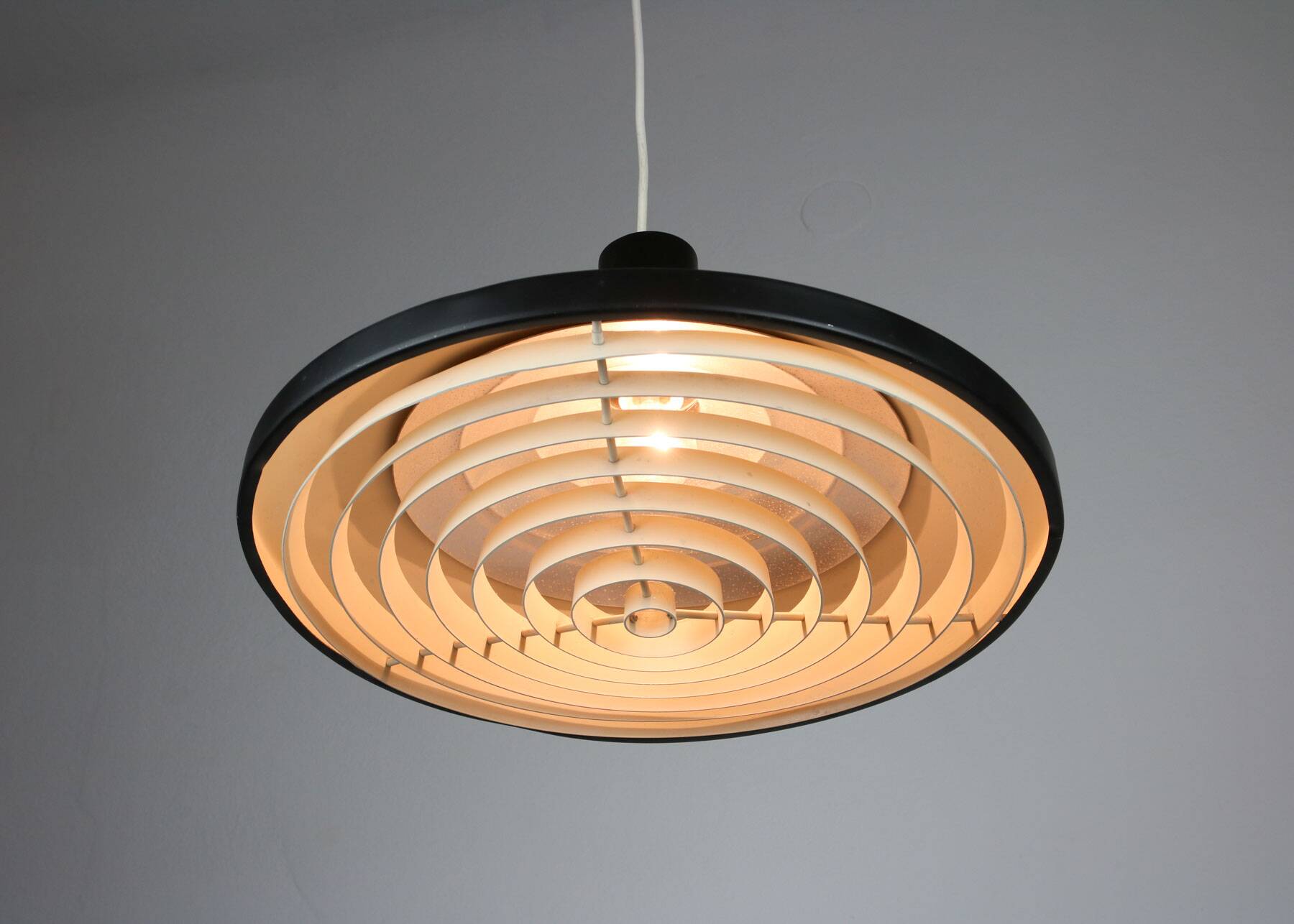 Mid-century industrial danish black pendant lamp, 1960s