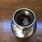 Glass vase with silver overlay