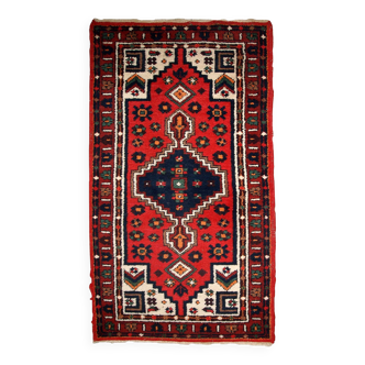 Tapis Vintage Hamadan en Laine (74cm x 140cm), Années 1970, Élégance Tradit
