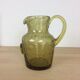 Green bubbled glass pitcher