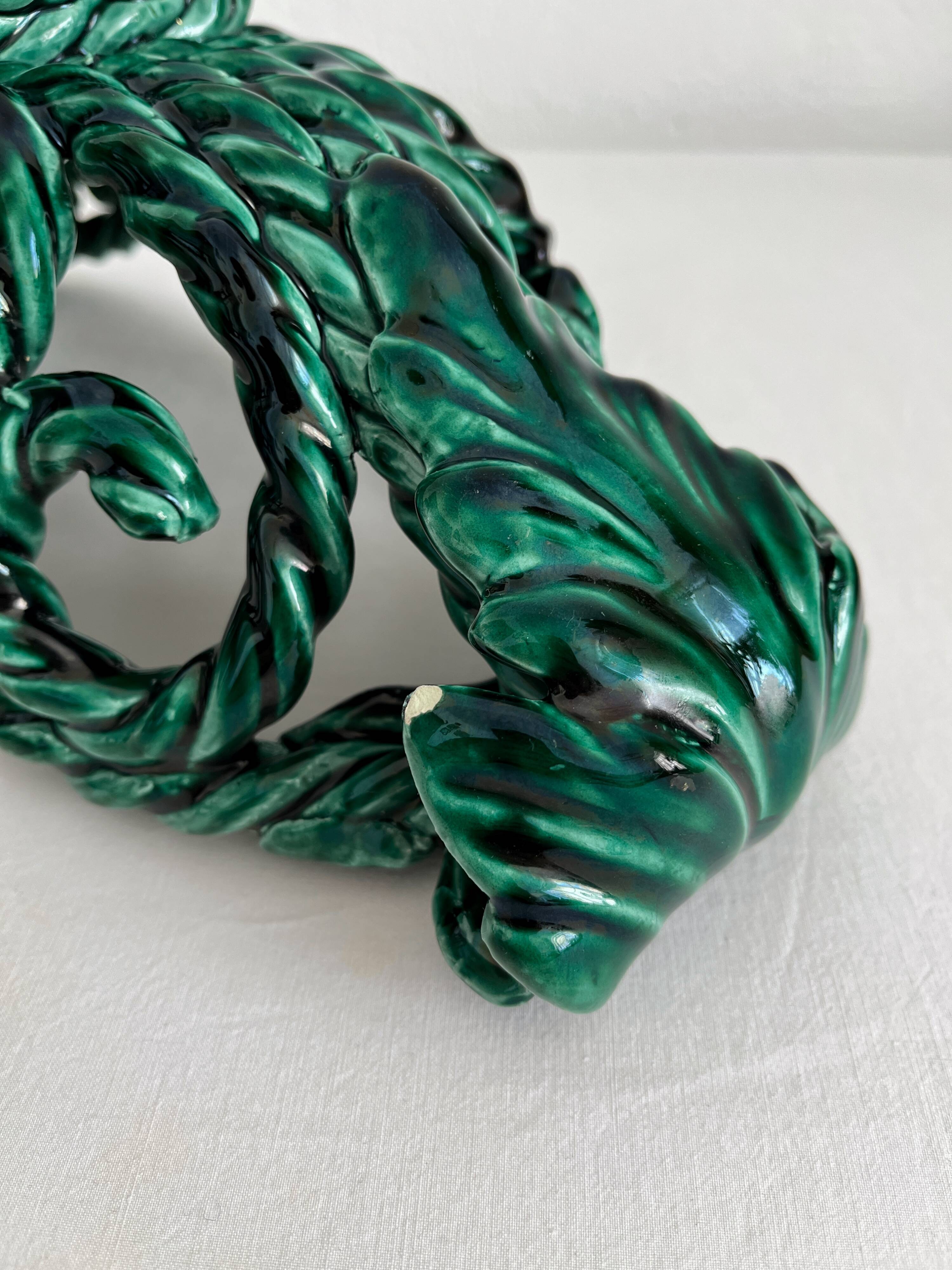 Vintage woven ceramic fruit bowl