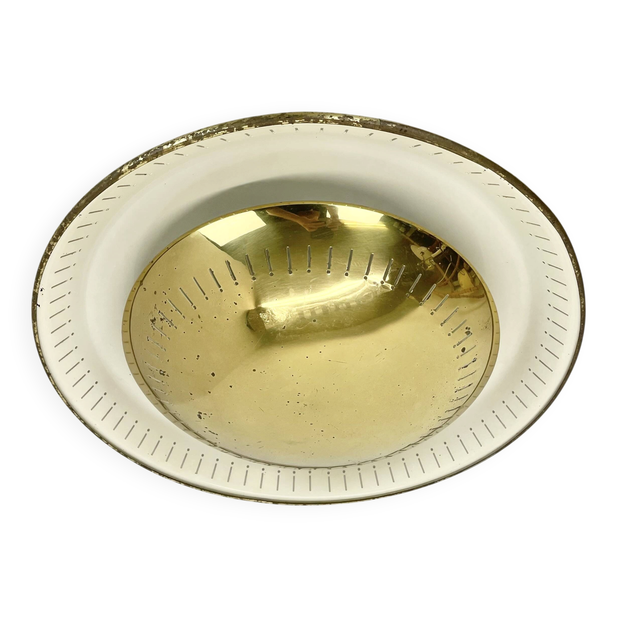 unique 42cm Brass Gino Sarfatti Style Ceiling wall Light Flushmount, Italy