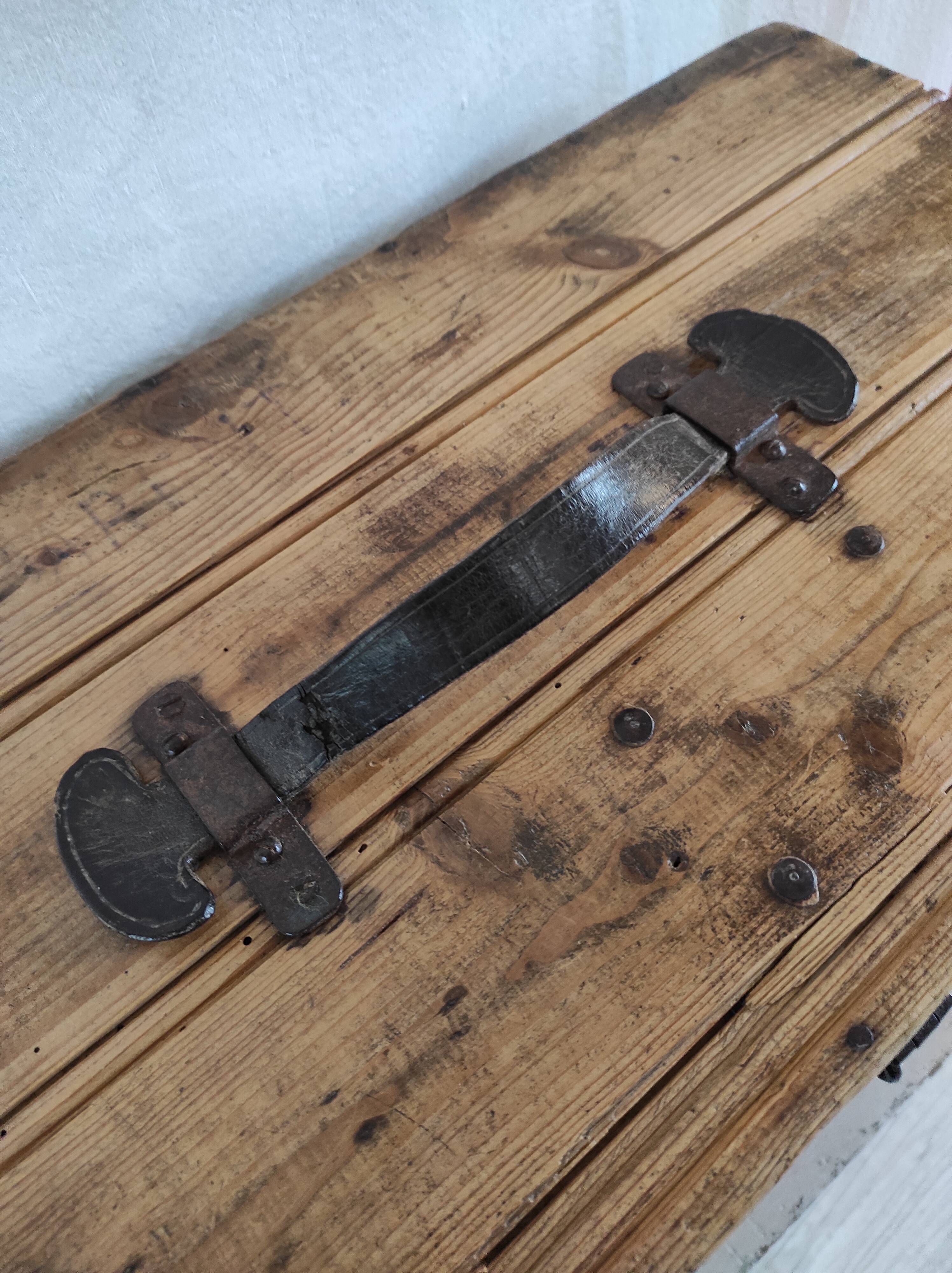 Old wooden workshop box