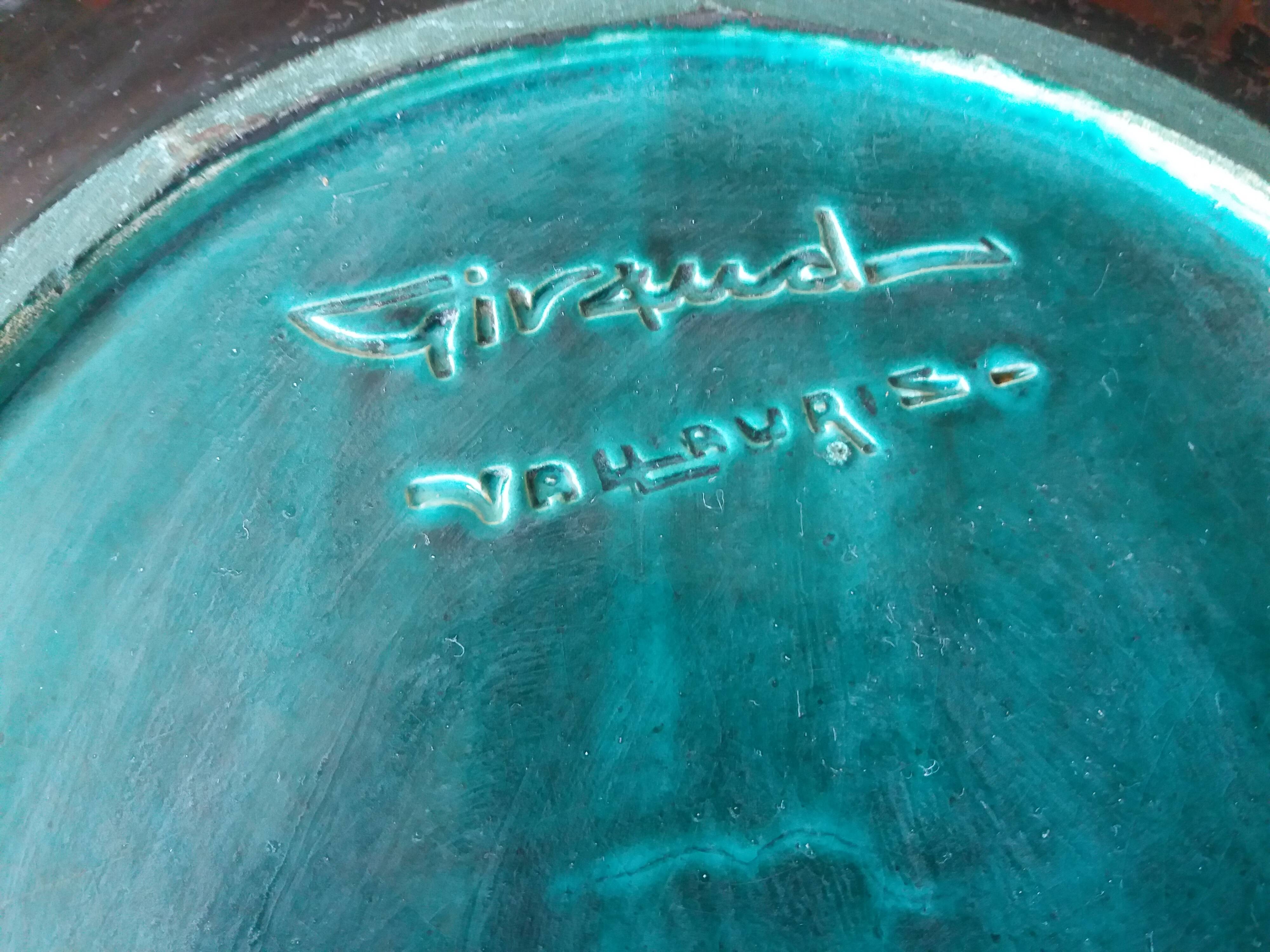 Fruit bowl circa 1950 in ceramic, signed Giraud in Vallauris