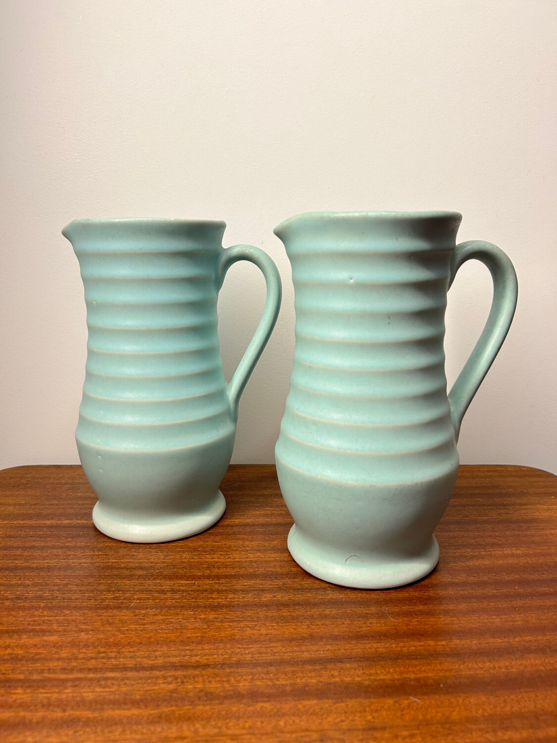 Pair of Langley ceramic pitchers