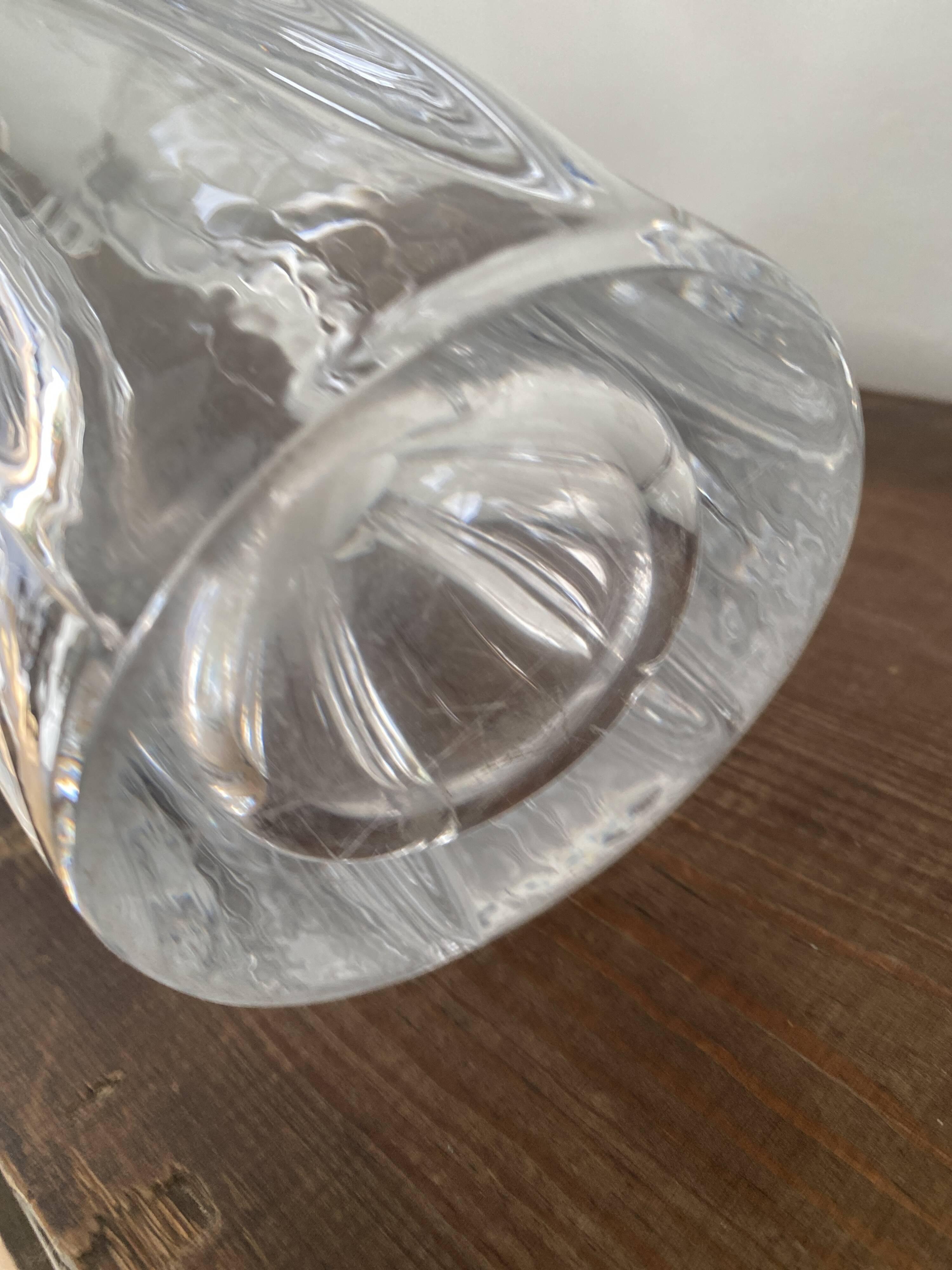 Vintage art deco crystal vase flared corolla flower shape