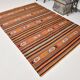 6x8 Red Blue Striped Vintage Kilim Rug  173x243Cm SK 33439