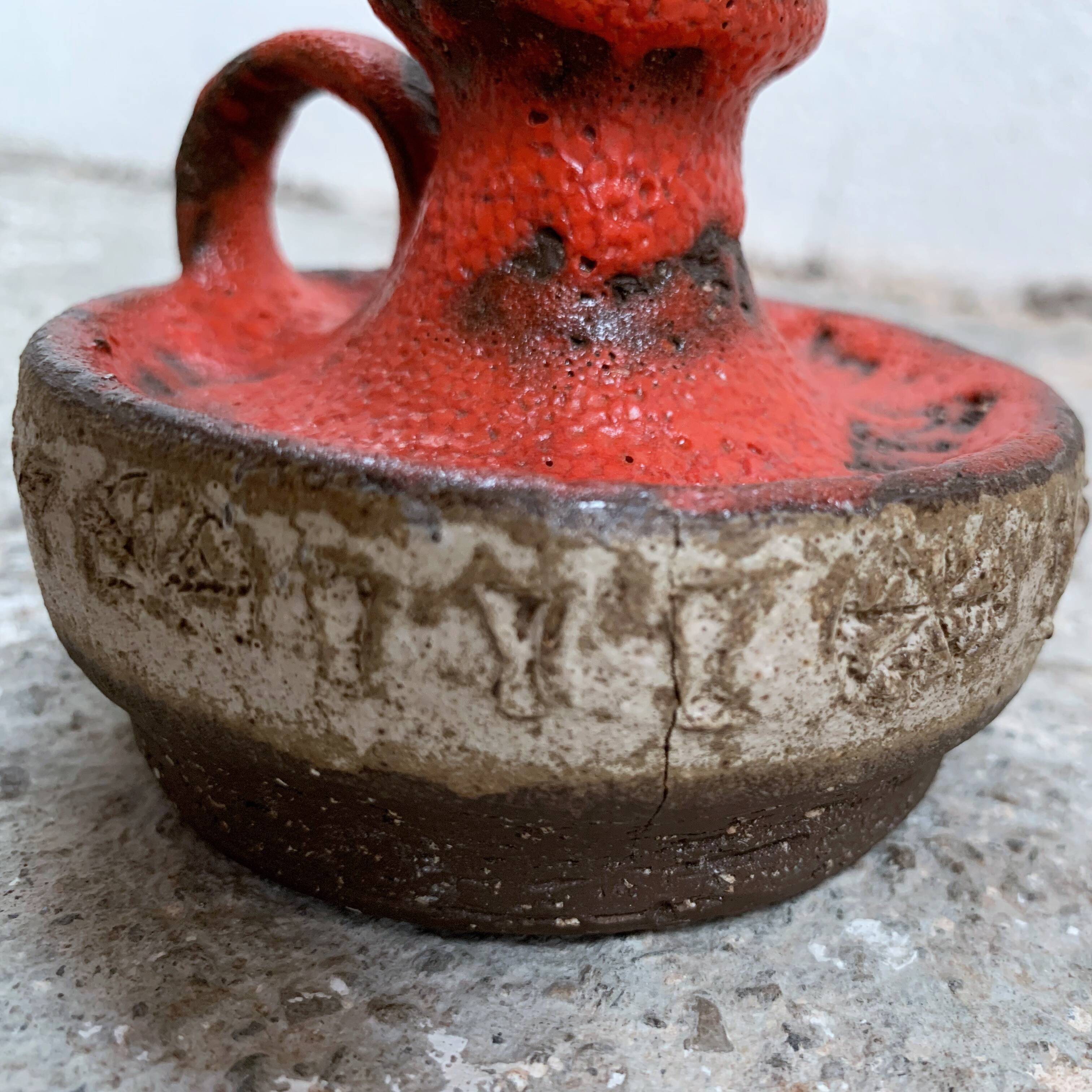 Fat Lava enamelled ceramic candlestick