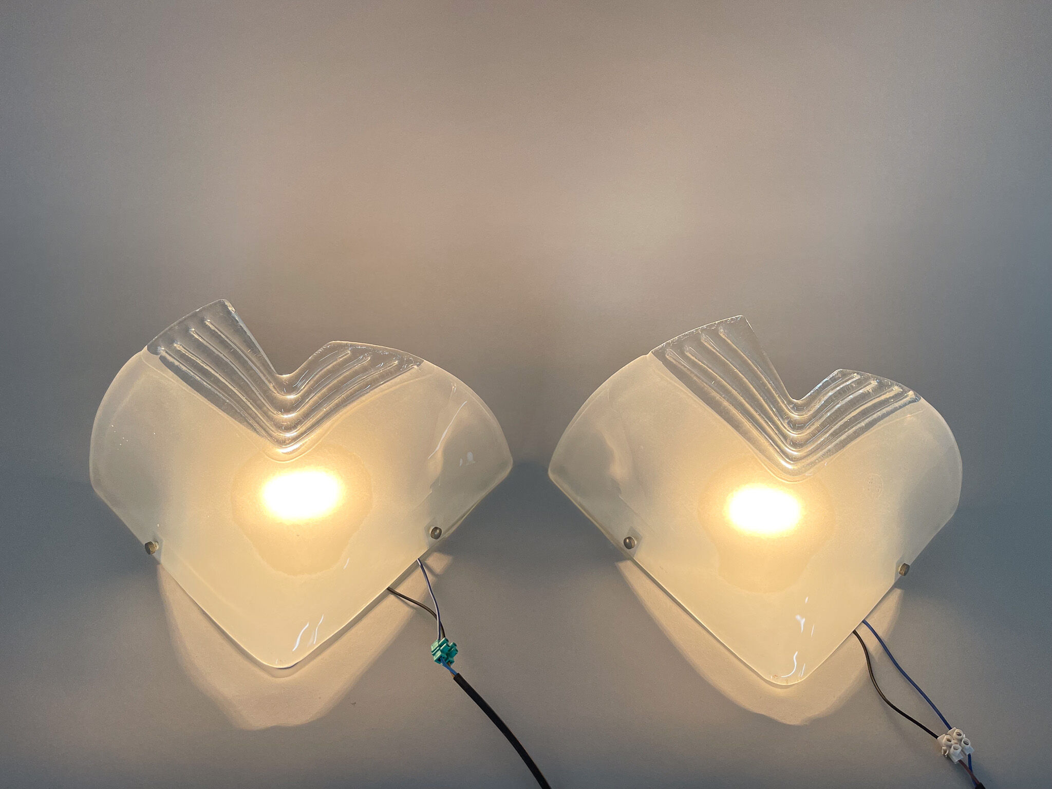 1960s Pair of Murano Glass Wall Lights, Italy