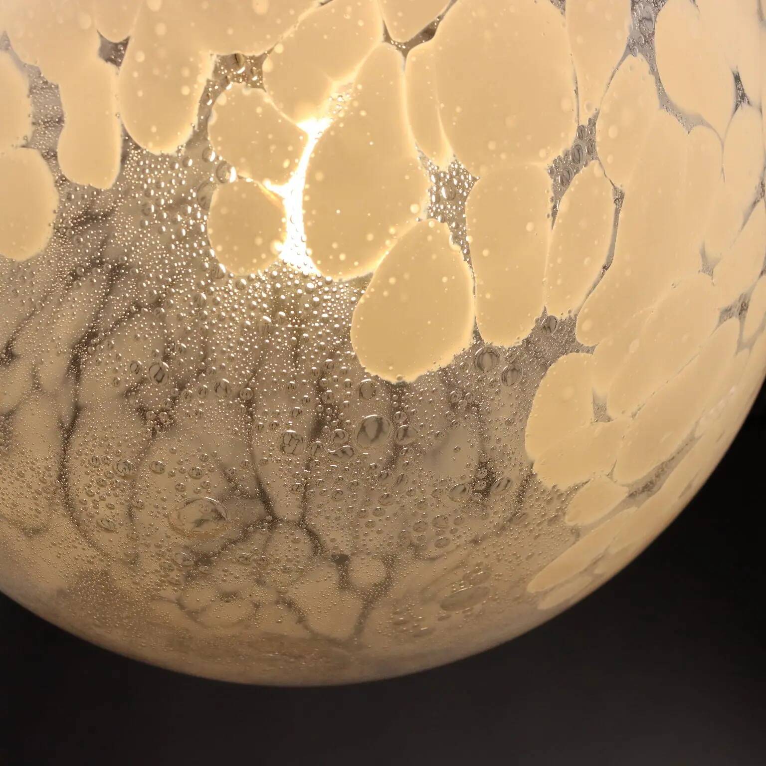 Vintage ceiling light in metal and blown glass, Italy, 1960s-1970s.