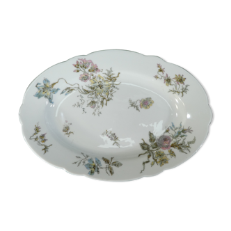 Oval dish in Limoges porcelain for E.Bourgeois paris