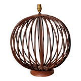 Wrought iron ball table lamp, brutalist art design