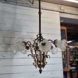 Old bronze chandelier 8 lights, 128cms h