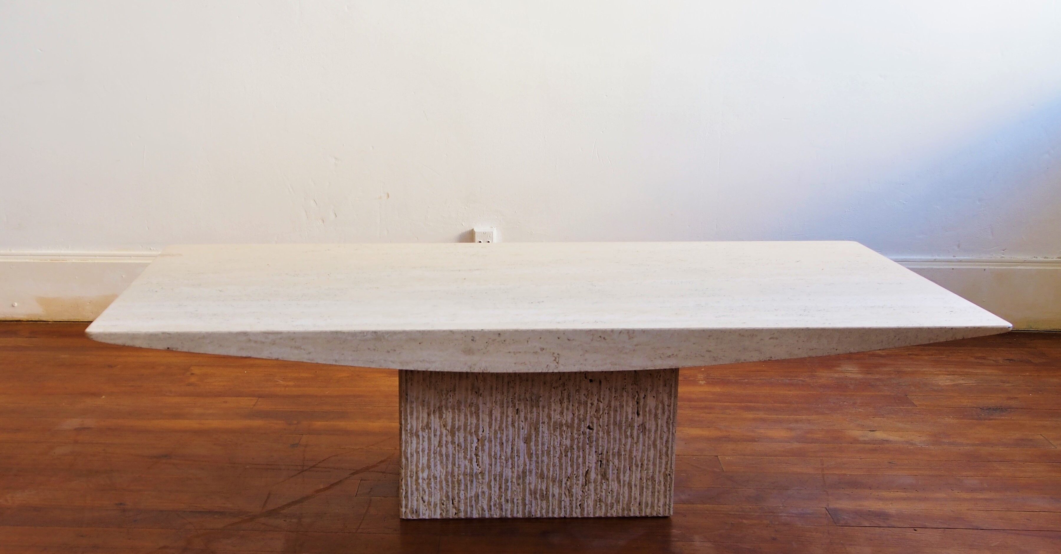 Travertine coffee table, 1980s