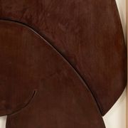 Relief panel "The Twins" in patinated wood. Contemporary.