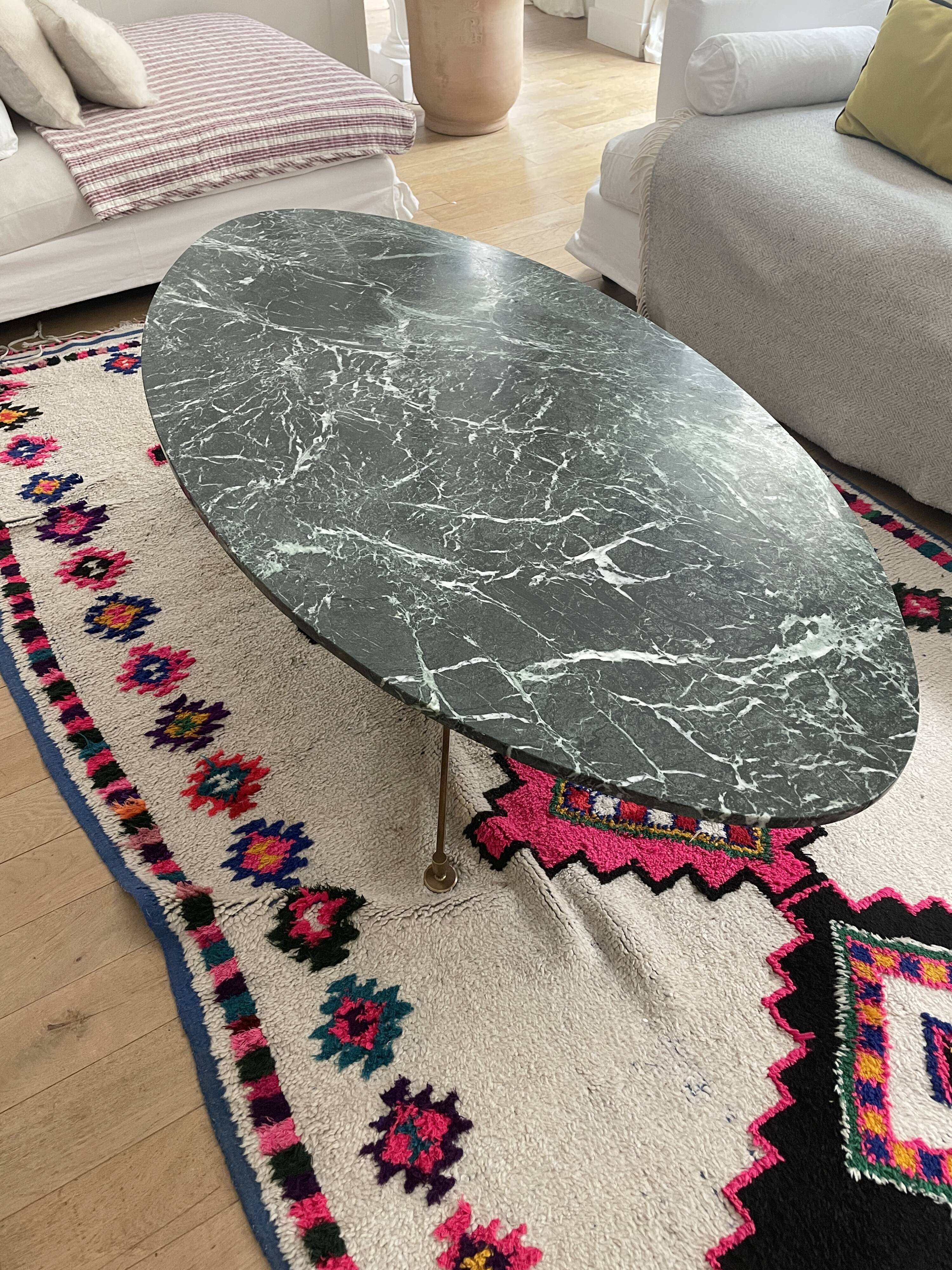 Marble and brass coffee table by Michel Kin (Arflex publisher)