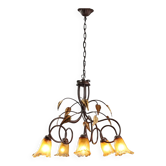 Lustre ancien style Art nouveau en verre et métal, XXe siècle