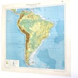 Vintage map of South America from 1950