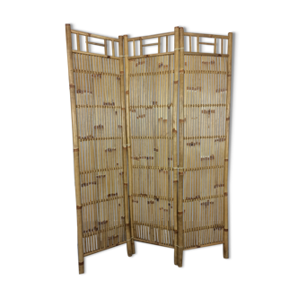 Vintage Bamboo Room Divider 3 Panels