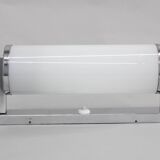 1930s Bauhaus tubular wall light, chrome & glass, Czechoslovakia