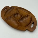 Solid teak aperitif dish