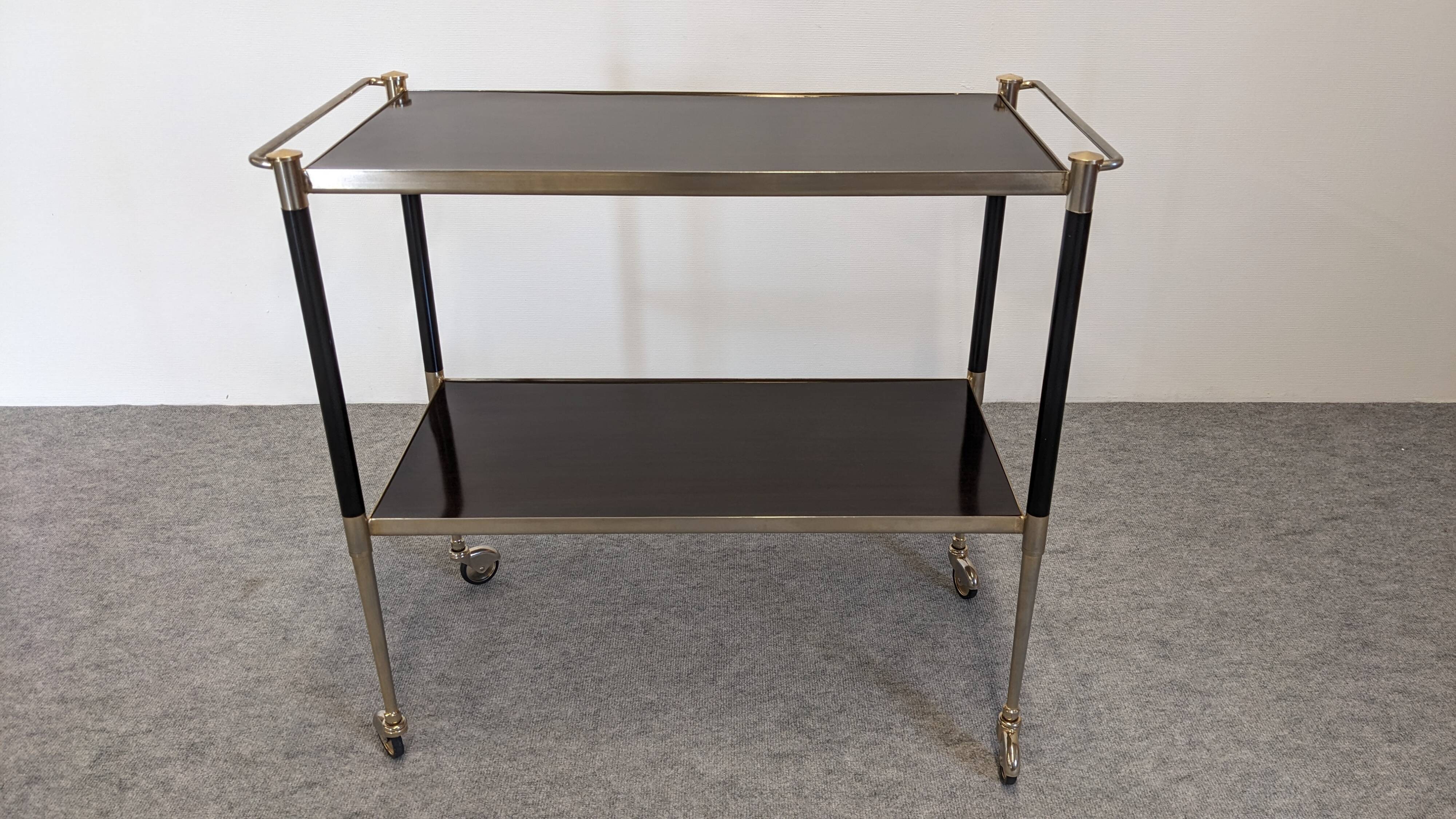 Table desserte moderniste à roulettes, Italie vers 1950