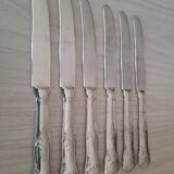Set of 6 silver metal knives