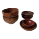 Antique walnut wooden bowls