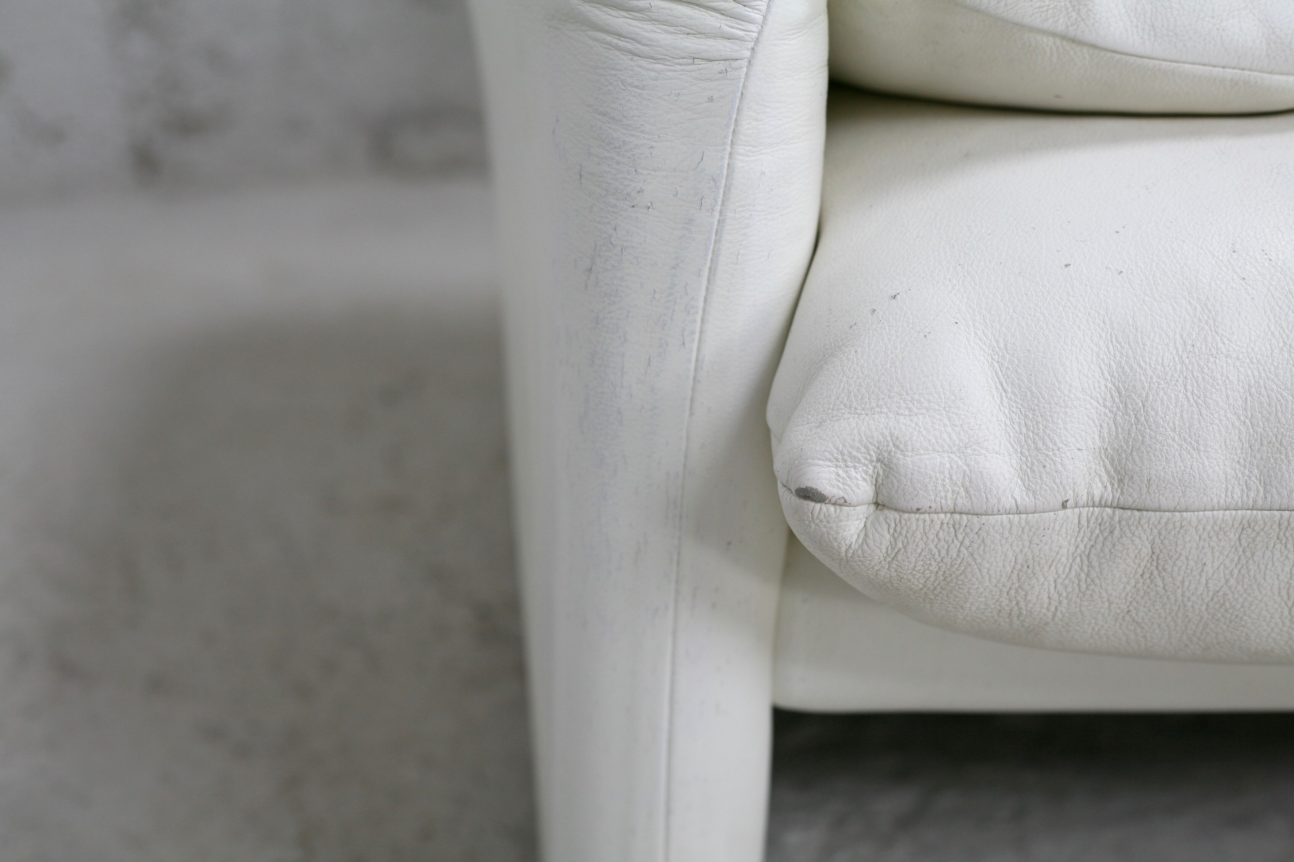 Canapé Maralunga de Vico Magistretti, Cassina, cuir blanc, Italie, circa 1970