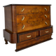 Commode italienne Art déco en ronce de noyer, années 1920