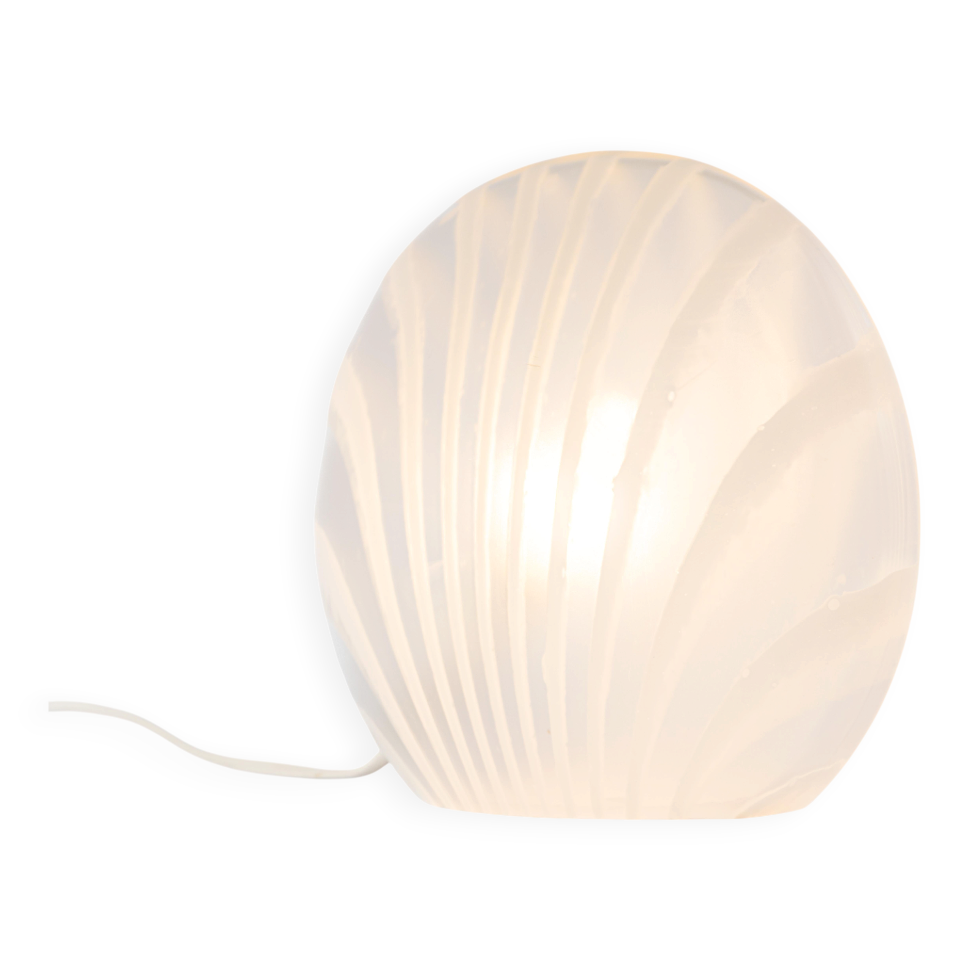 lampe de table en verre motif zèbre Peill & Putzler, Allemagne, années 1970