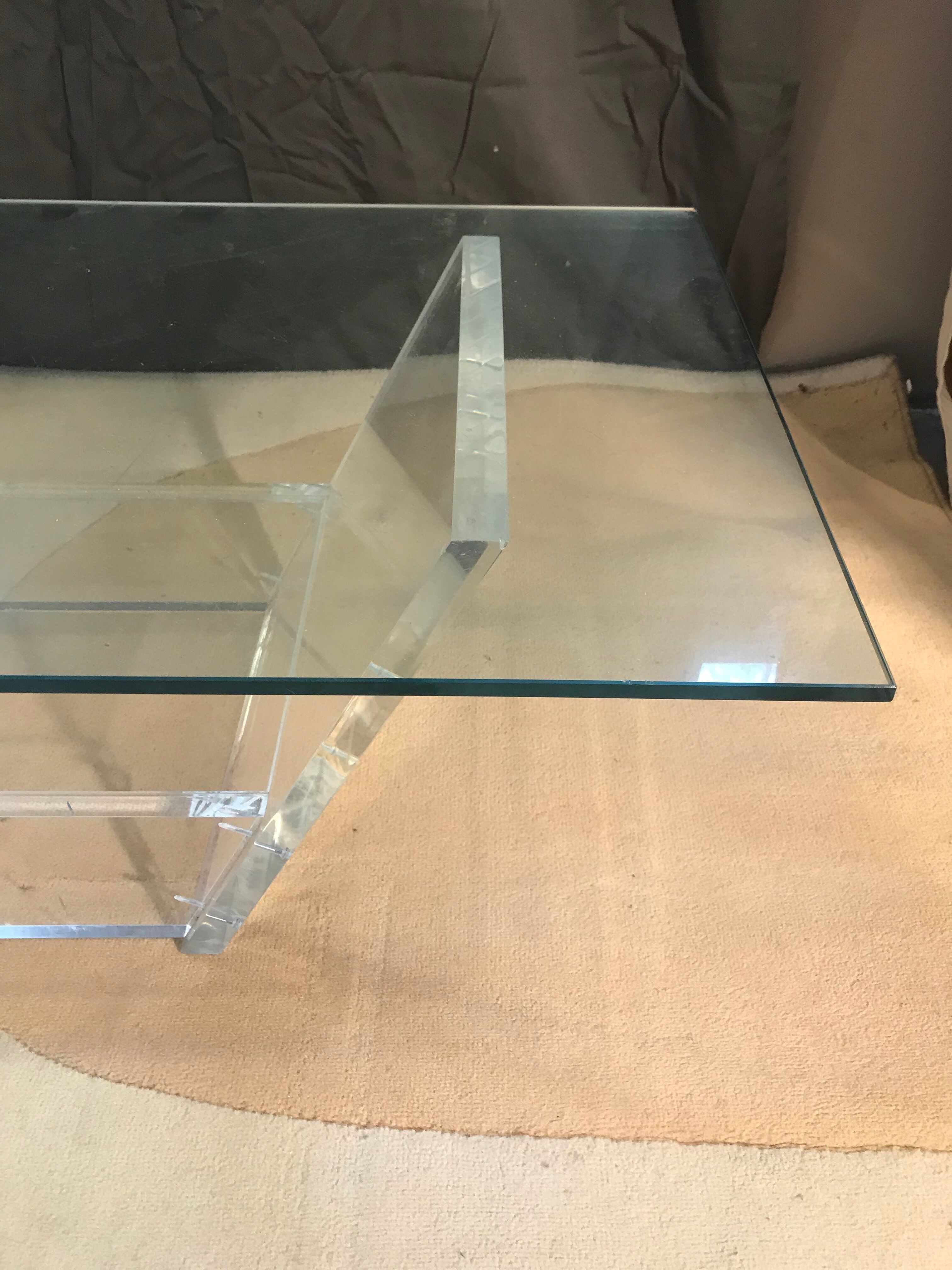 David Lange plexiglass coffee table