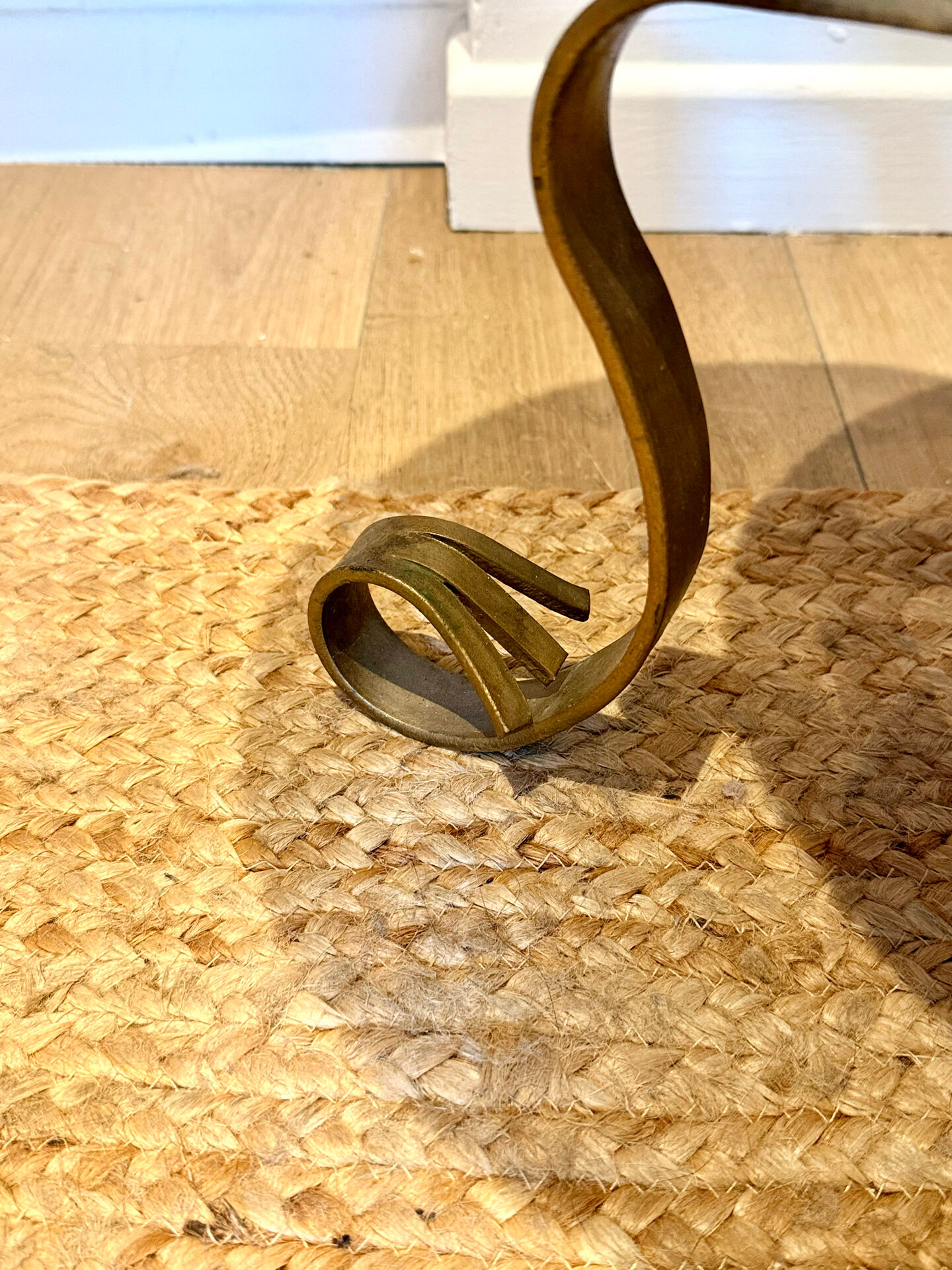 Golden metal side table from the 1960s.