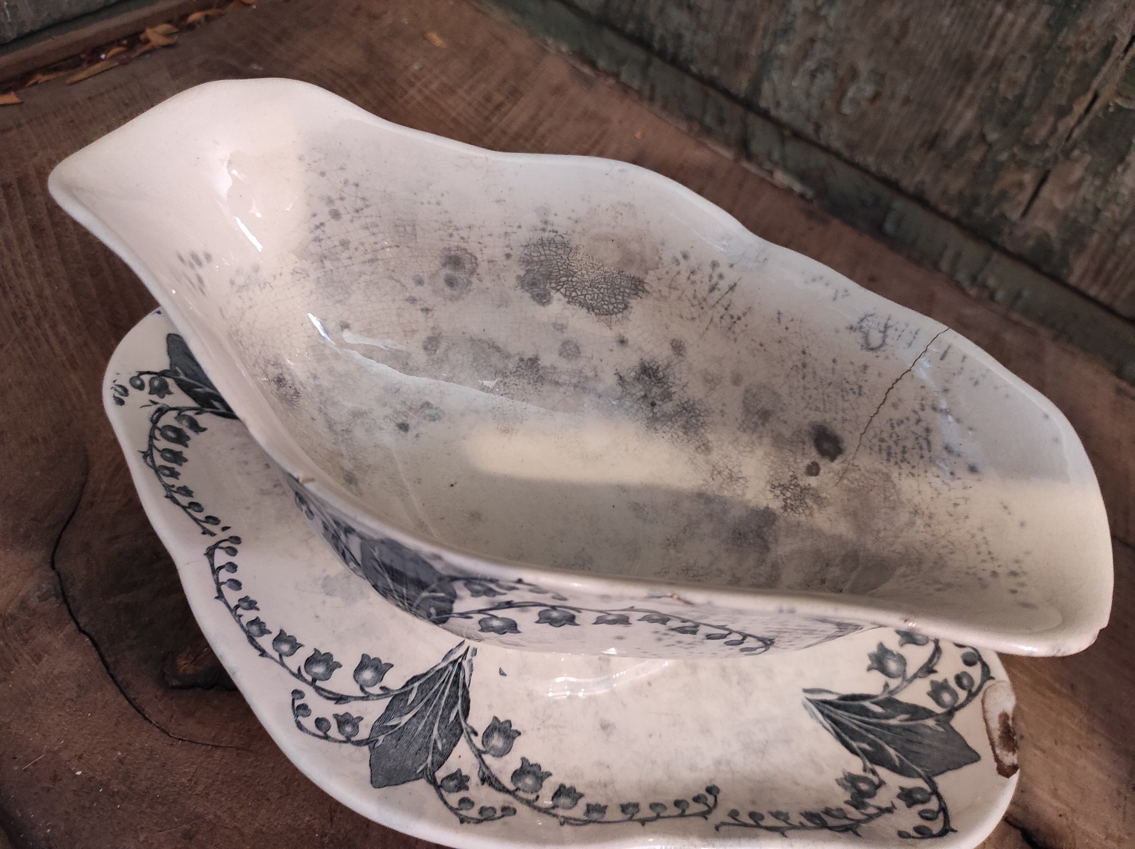 French vintage sauce boat, Muguet, from Longchamp