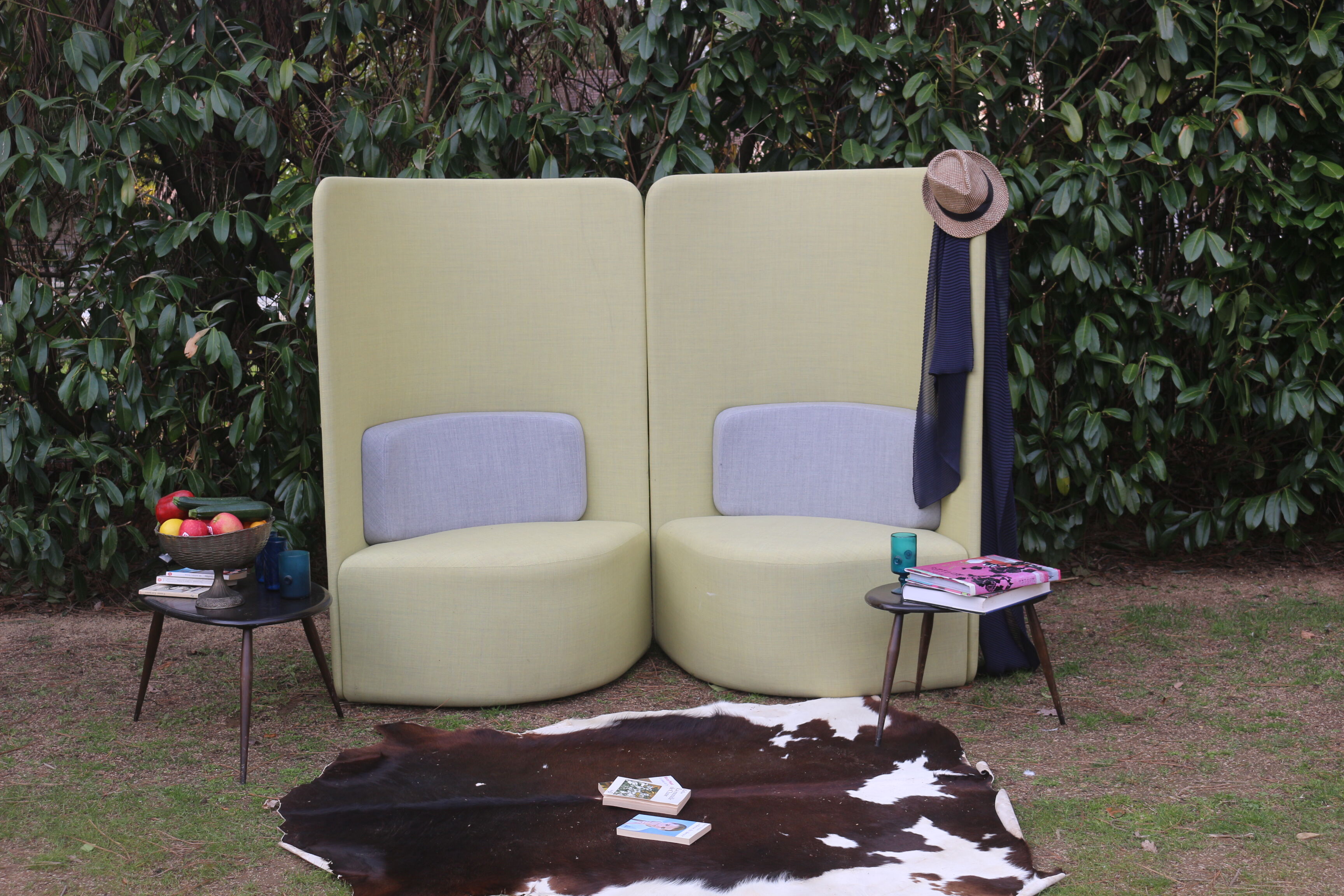 Pair of armchairs back high Shuffle design