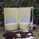 Pair of armchairs back high Shuffle design