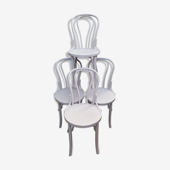 Ensemble de 4 chaises bistrot laquées gris