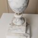 Vintage White Marble Table Lamp, Handmade Italian Modernist 1960s – Brass Accents
