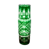 Vase en cristal vert, Pologne, années 1960