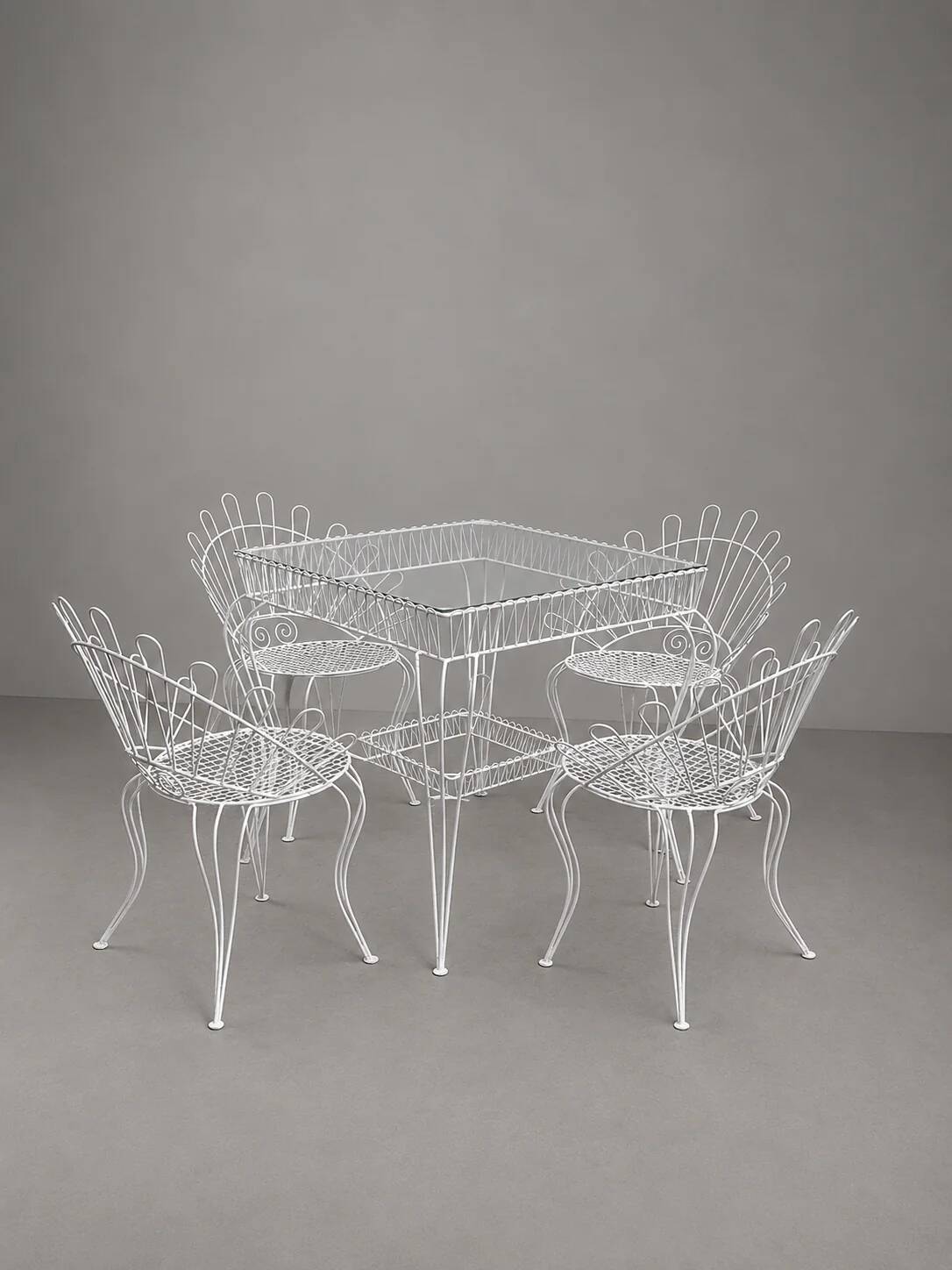 Wrought iron garden dining set, Italy 1960
