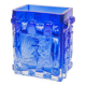 Josef schott for smalandshyttan blue patterned glass vase