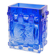 Josef schott for smalandshyttan blue patterned glass vase