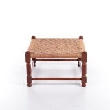 Vintage Brutalist stool or footstool made of jute rope, 1960s