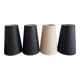 Set of 4 fabric cone lampshades – black and beige