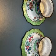 Pair of footed bowls in Canton enamel – China – floral decoration – F