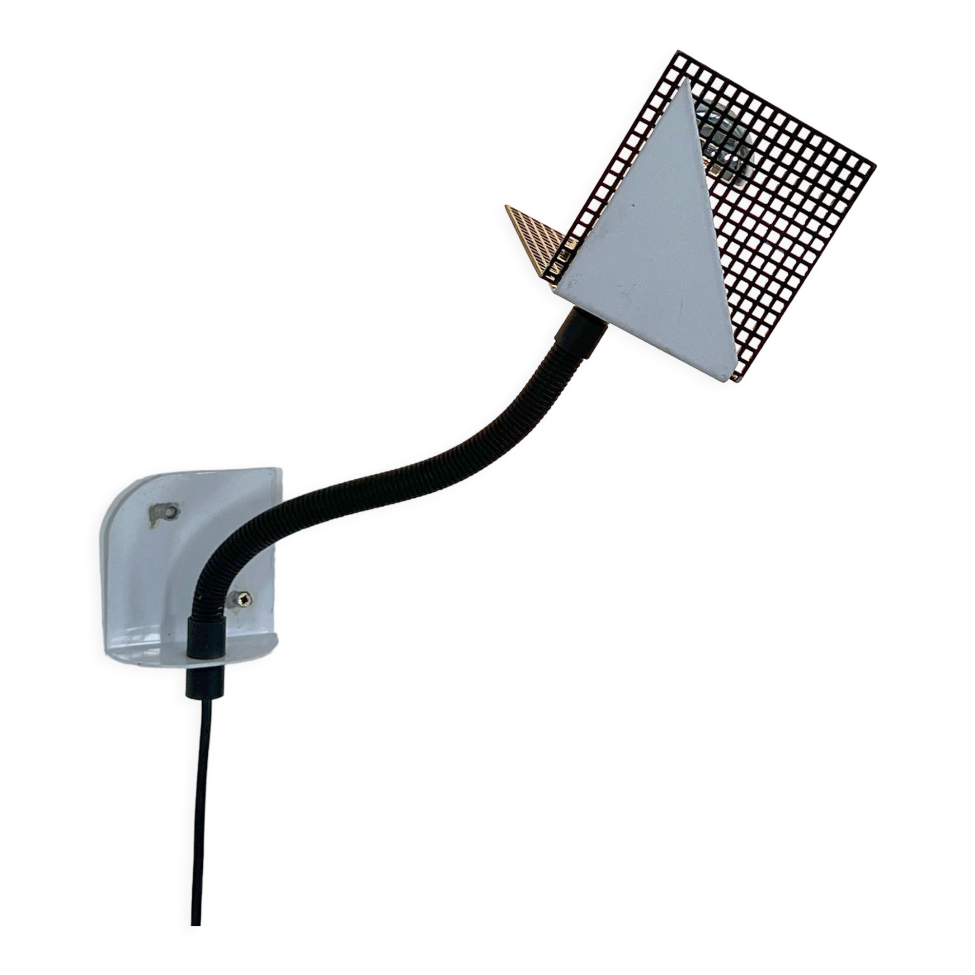 Adjustable metal wall lamp with geometric shapes, 1980