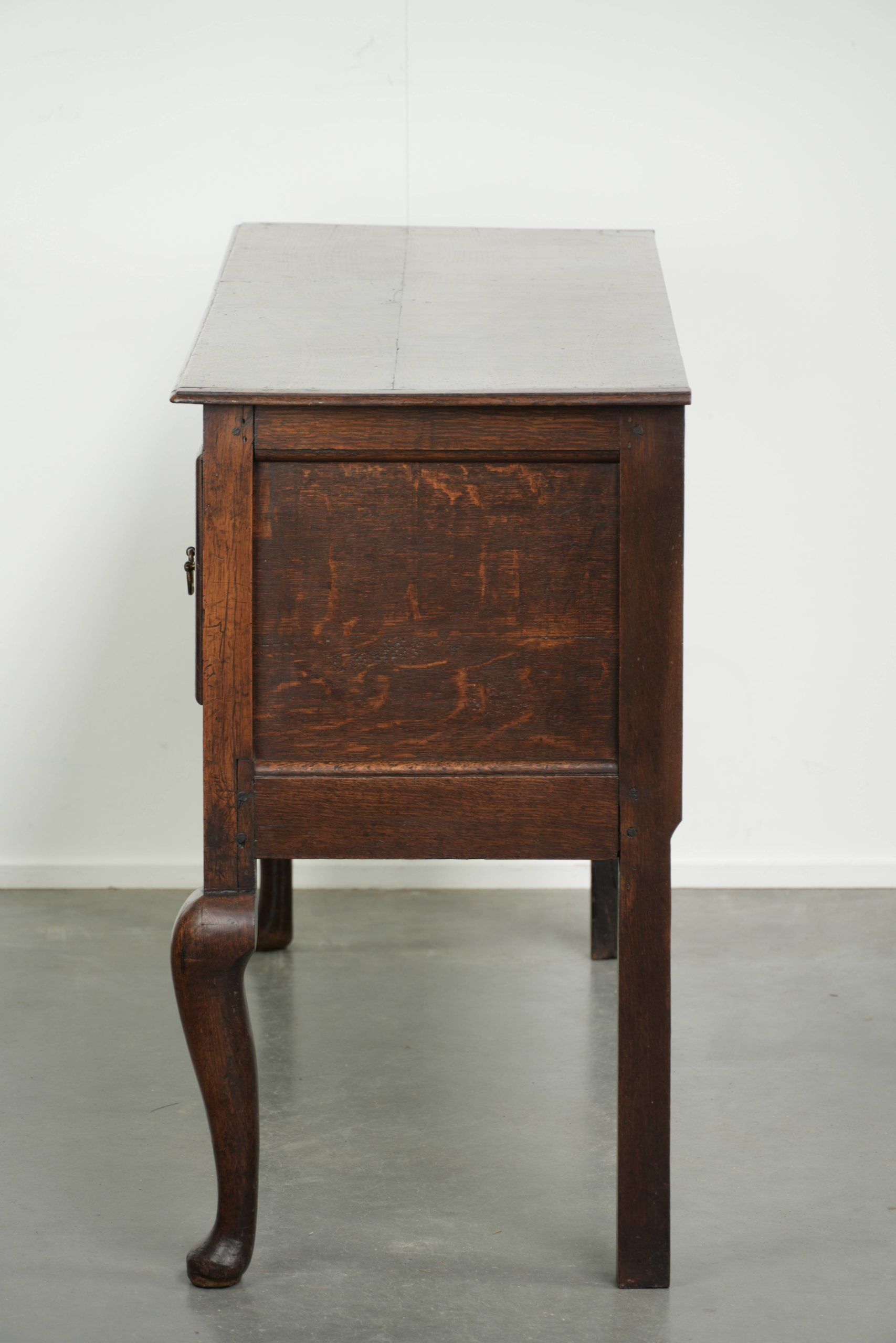 Antique 18th-century English oak dresser/sideboard with brass handles