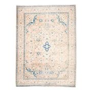 1970s Vintage Persian Handmade Wool Cotton Blue Area Rug 297x400